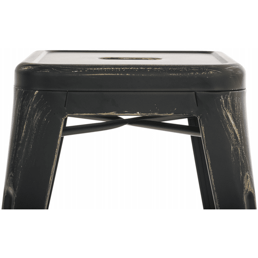 Set De 4 Taburetes Bajos Armin Metal Negro-dorado 40X40X46 cm