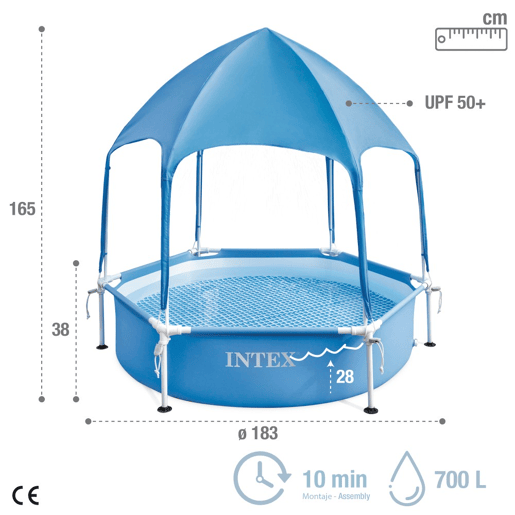 Piscina circular desmontável de 700 L ctoldo desmontável Canopy Metal Frame INTEX