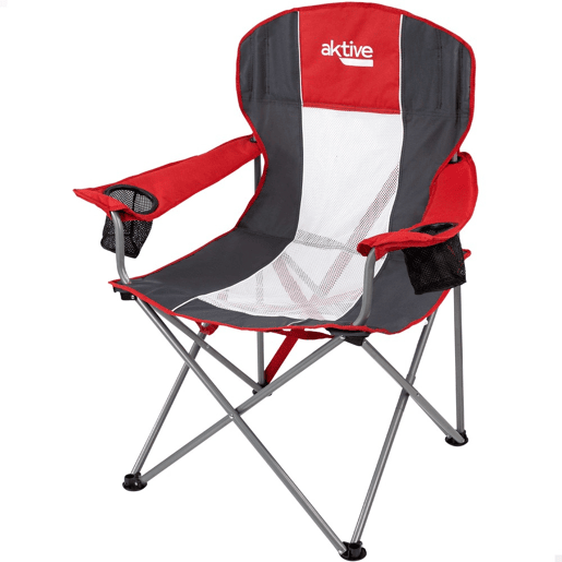 Cadeira de camping dobrável XL com porta-copos Aktive