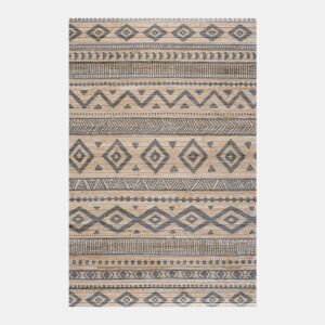 Tapete de Bambu natural antiderrapante interior e exterior Étnico Cinza 80 x 150 cm