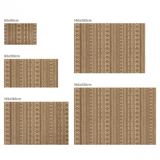 Tapete de Bambu natural antiderrapante interior e exterior Étnico Preto 160 x 230 cm