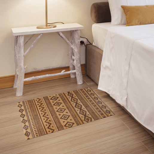 Tapete de Bambu natural antiderrapante interior e exterior Étnico Preto 160 x 230 cm