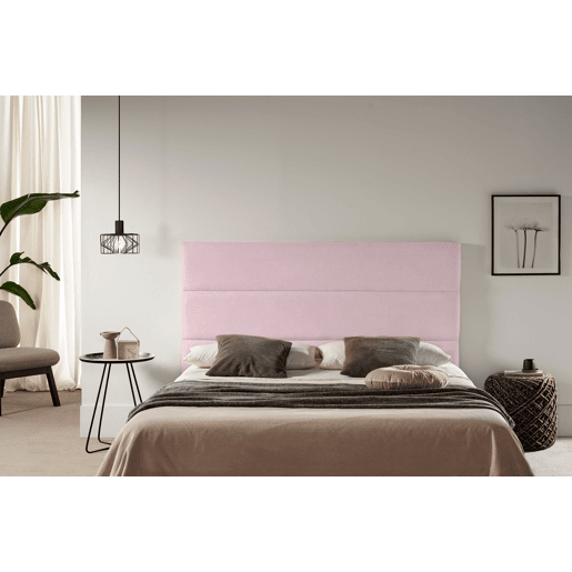 Cabeceira Estofada GENOVA Aqualine 210x120x8 cm - Rosa Claro - Moonia