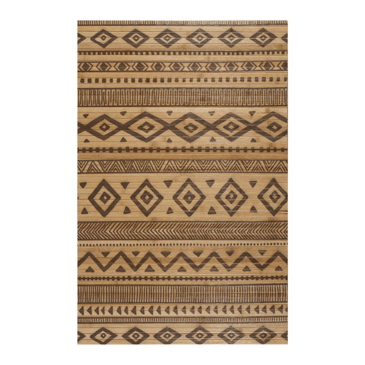 Tapete de Bambu natural antiderrapante interior e exterior Étnico Preto 120 x 180 cm