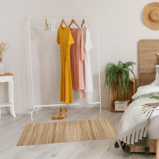 Tapete de Bambu natural antiderrapante interior e exterior Castanho Claro, 120 x 180 cm