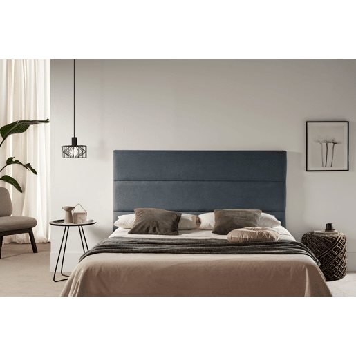 Cabeceira Estofada GENOVA Aqualine 190x120x8 cm - CINZA ESCURO - Moonia