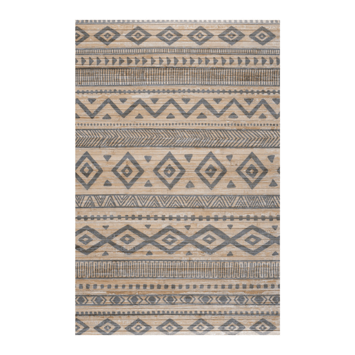 Tapete de Bambu natural antiderrapante interior e exterior Étnico Cinza 60 x 90 cm