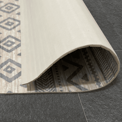 Tapete de Bambu natural antiderrapante interior e exterior Étnico Cinza 60 x 90 cm