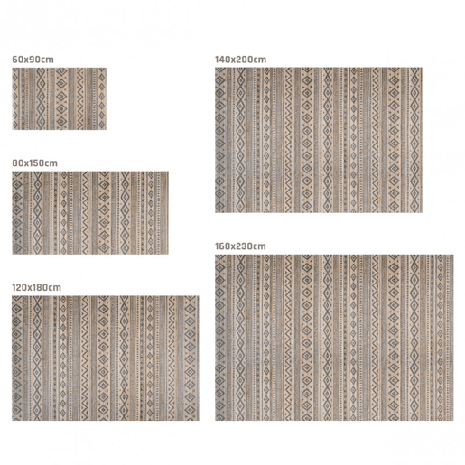Tapete de Bambu natural antiderrapante interior e exterior Étnico Cinza 60 x 90 cm