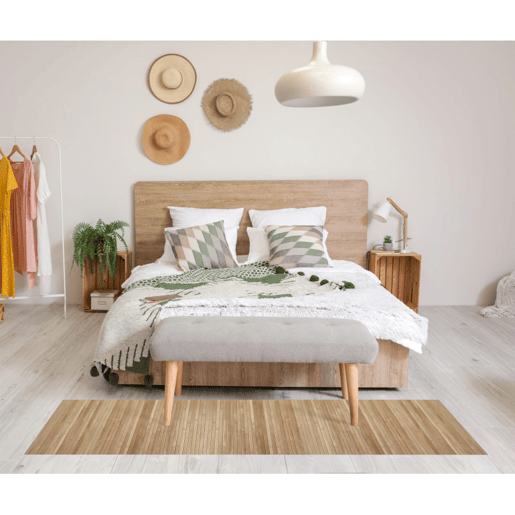 Tapete de Bambu natural antiderrapante interior e exterior Castanho Claro, 140 x 200 cm