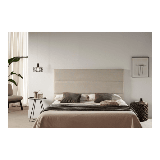 Cabeceira Estofada GENOVA Aqualine 190x120x8 cm - Bege Torrado - Moonia