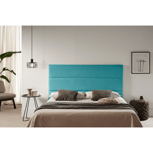 Cabeceira Estofada GENOVA Aqualine 145x120x8 cm - PRETO - Moonia