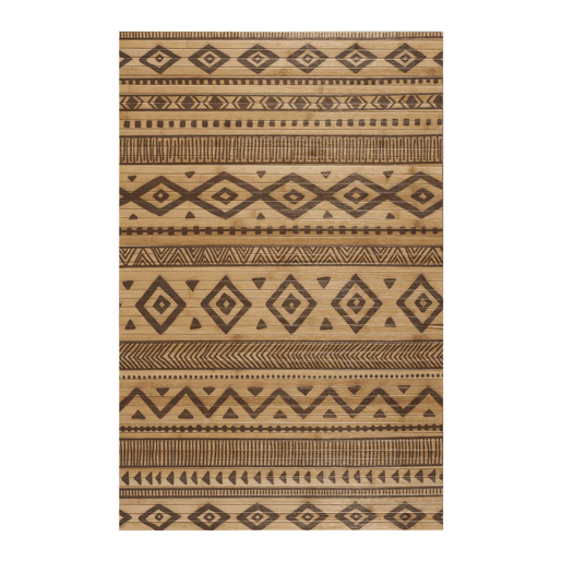 Tapete de Bambu natural antiderrapante interior e exterior Étnico Preto 140 x 200 cm