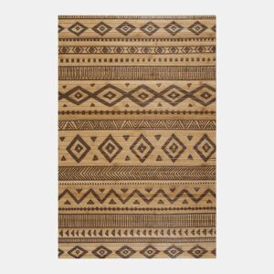 Tapete de Bambu natural antiderrapante interior e exterior Étnico Preto 140 x 200 cm