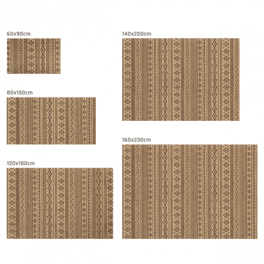 Tapete de Bambu natural antiderrapante interior e exterior Étnico Preto 140 x 200 cm