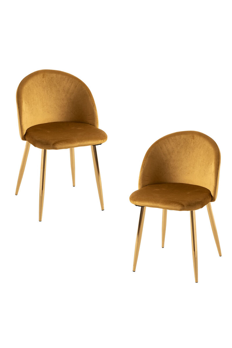 Pack 2 Sillas Vint Terciopelo Golden