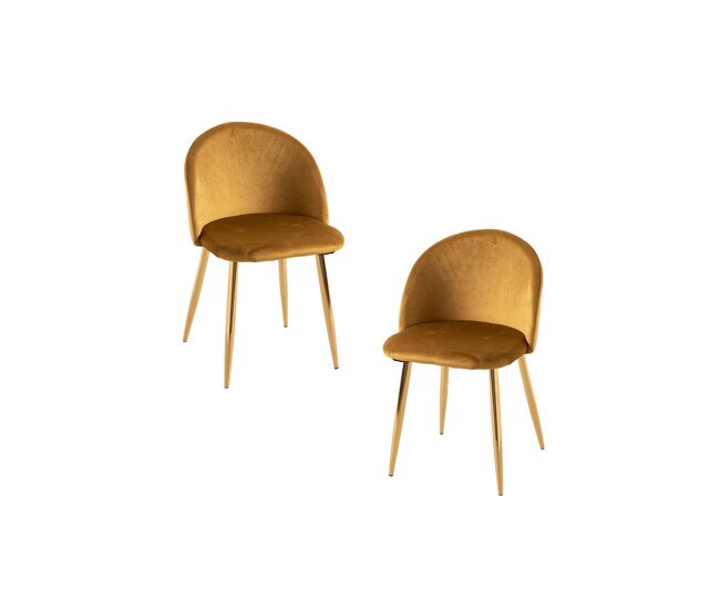 Pack 2 sillas vint terciopelo golden - amarillo