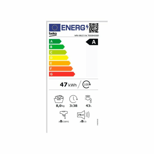 Máquina de lavar BEKO WRA8615XW 60 cm 1200 rpm