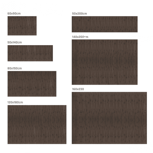 Tapete de Bambu natural antiderrapante interior e exterior Castanho escuro, 140 x 200 cm
