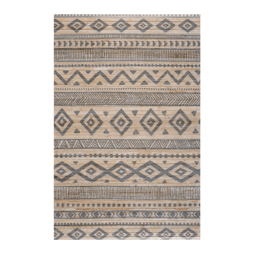 Tapete de Bambu natural antiderrapante interior e exterior Étnico Cinza 120 x 180 cm