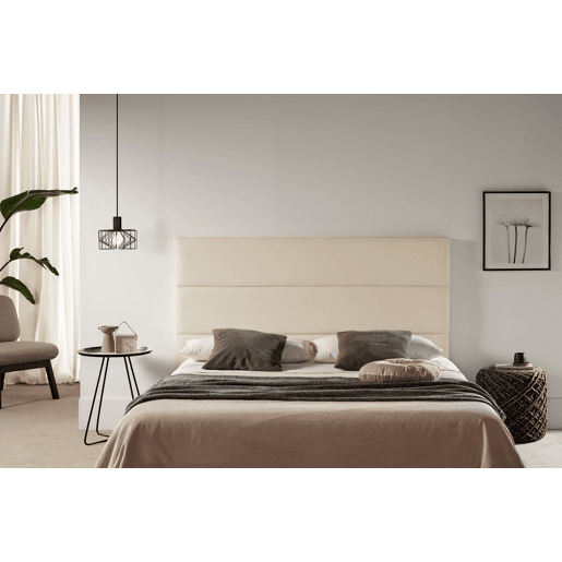 Cabeceira Estofada GENOVA Pele Sintética 170x120x8 cm - Branco escuro - Moonia