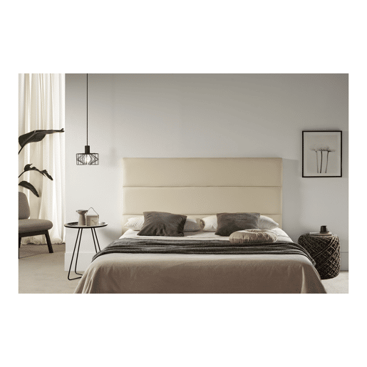 Cabeceira Estofada GENOVA Pele Sintética 145x120x8 cm - Dourado - Moonia