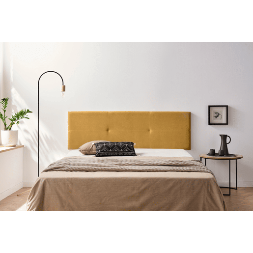 Cabeceira Estofada ALMA Aqualine 210x50x5 cm - MOSTARDA - Moonia