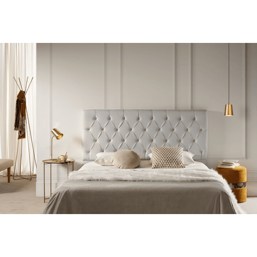 Cabeceira Estofada CAPRI Pele Sintética 190x120x12 cm - CINZA CLARO - Moonia