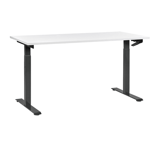 Secretária de pé ajustável manualmente DESTINES BrancoPreto 160 cm 72 cm