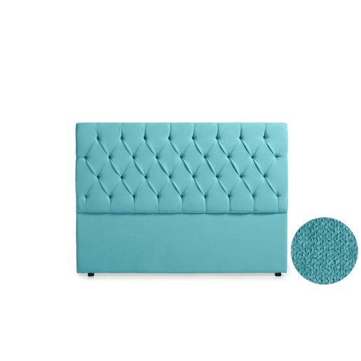 Cabeceira Estofada CAPRI Aqualine 210x120x12 cm - TURQUESA - Moonia