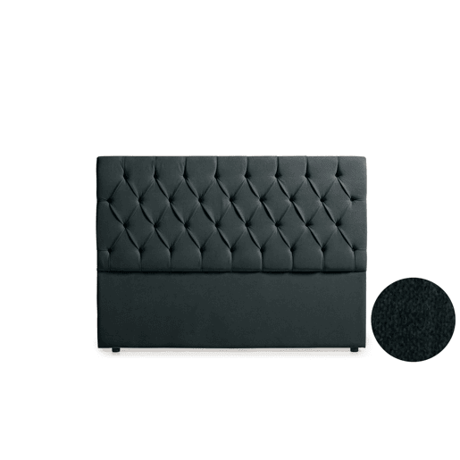 Cabeceira Estofada CAPRI Aqualine 90x120x12 cm - PRETO - Moonia