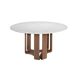 ANGEL CERDA Mesa comedor redonda mármol porcelánico y nogal 150x150 ANGEL CERDA Mesa comedor redonda mármol porcelánico y nogal 150x150 Natural/ Blanco