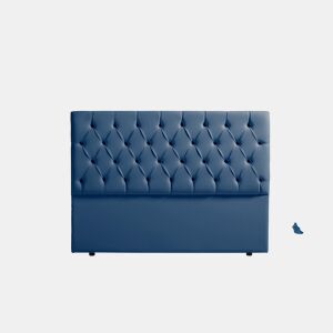 Cabeceira Estofada CAPRI Pele Sintética 145x120x12 cm - AZUL ESCURO - Moonia