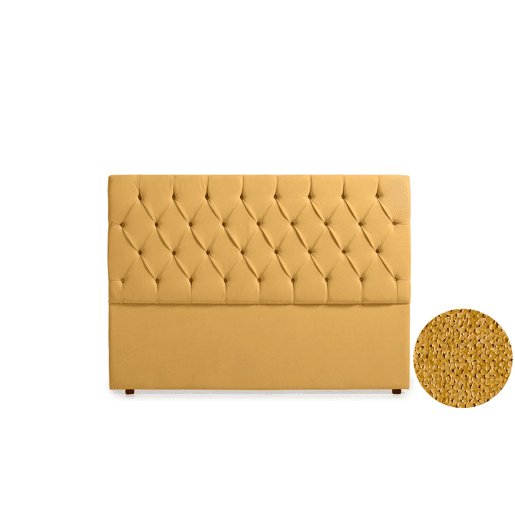 Cabeceira Estofada CAPRI Aqualine 100x120x12 cm - MOSTARDA - Moonia
