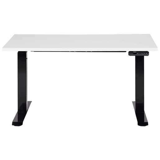 Secretária de pé ajustável eletricamente DESTINES BrancoPreto 120 cm 72 cm
