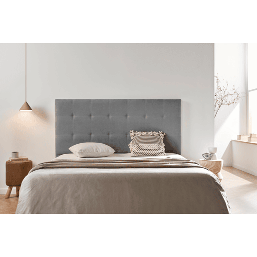 Cabeceira Estofada ASTORIA Aqualine 190x120x8 cm - Cinzento Claro - Moonia