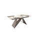 ANGEL CERDA Mesa comedor extensible rectangular mármol porcelánico y acero gris taupé 240x90 ANGEL CERDA Mesa comedor extensible rectangular mármol porcelánico y acero gris taupé 240x90 Blanco