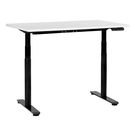 Secretária de pé ajustável eletricamente DESTINAS BrancoPreto 120 cm 72 cm
