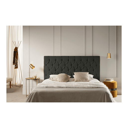 Cabeceira Estofada CAPRI Aqualine 115x120x12 cm - PRETO - Moonia