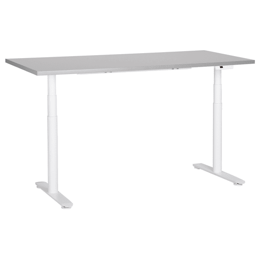 Secretária de pé ajustável eletricamente DESTINAS CinzentoBranco 160 cm 72 cm