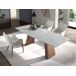 ANGEL CERDA Mesa comedor extensible ovalada barril mármol porcelánico y nogal 230x90 ANGEL CERDA Mesa comedor extensible ovalada barril mármol porcelánico y nogal 230x90 Nogal