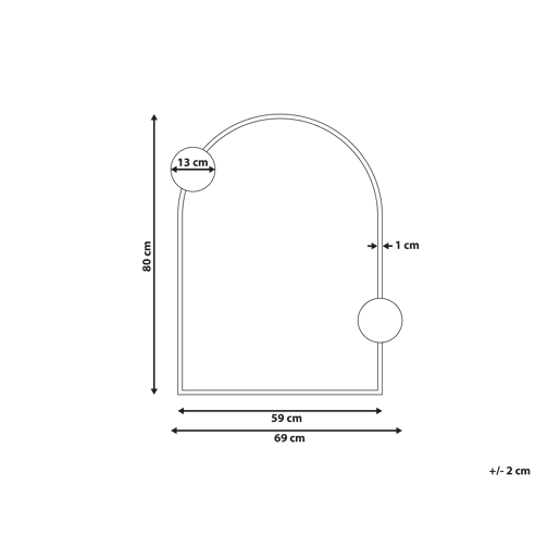 Espelho AULON 69 cm 80 cm Metal Preto