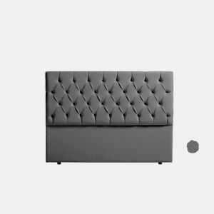 Cabeceira Estofada CAPRI Pele Sintética 190x120x12 cm - CINZA ESCURO - Moonia