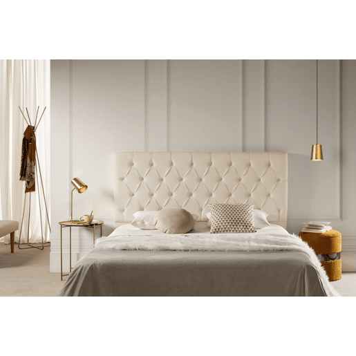 Cabeceira Estofada CAPRI Pele Sintética 190x120x12 cm - Branco escuro - Moonia