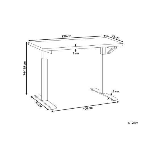 Secretária de pé ajustável manualmente DESTINES CinzentoPreto 120 cm 72 cm