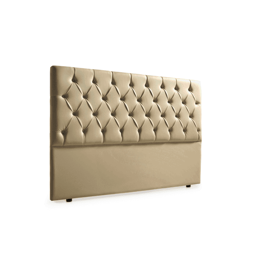 Cabeceira Estofada CAPRI Pele Sintética 190x120x12 cm - Dourado - Moonia
