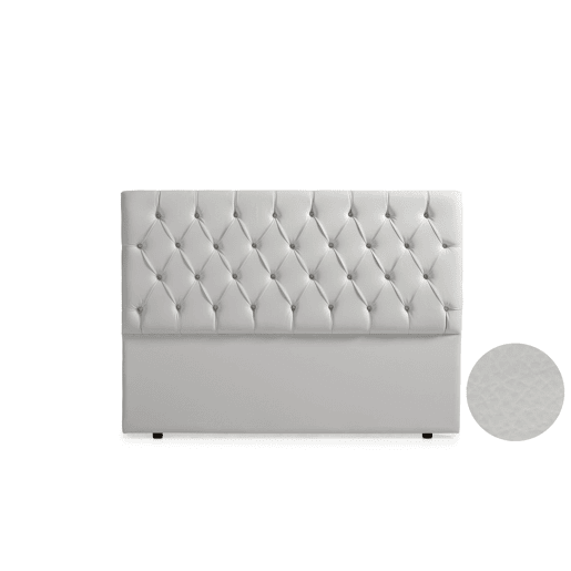 Cabeceira Estofada CAPRI Pele Sintética 100x120x12 cm - CINZA CLARO - Moonia