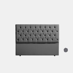 Cabeceira Estofada CAPRI Pele Sintética 170x120x12 cm - CINZA ESCURO - Moonia