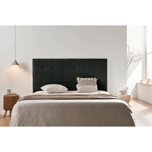 Cabeceira Estofada ASTORIA Aqualine 115x120x8 cm - PRETO - Moonia