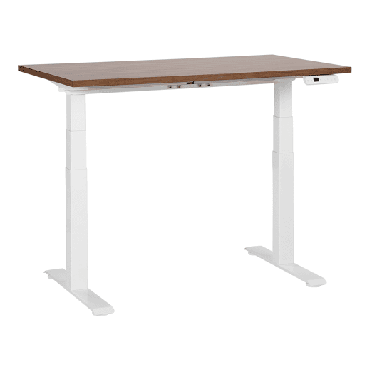 Secretária de pé ajustável eletricamente DESTINES CastanhoBranco 120 cm 72 cm